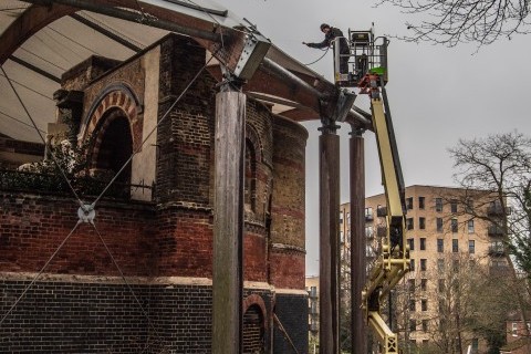 On the cherry picker