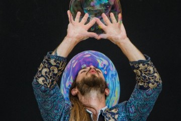 A bubble released into the air